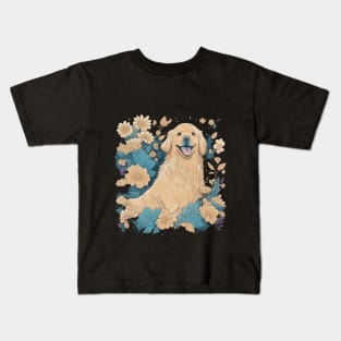 Golden Hearts - Joyful Golden Retriever Delight Kids T-Shirt